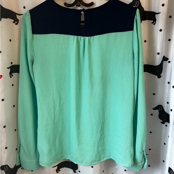 Forever 21 Green Long Sleeve Blouse with Black Accents - Picture 3 of 4